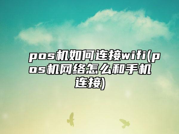 pos机如何连接wifi(pos机网络怎么和手机连接)